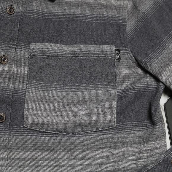 Mens Gray Striped Flannel Shirt Soft Woven Button Down Casual Work Shirt Size S - Picture 4 of 11